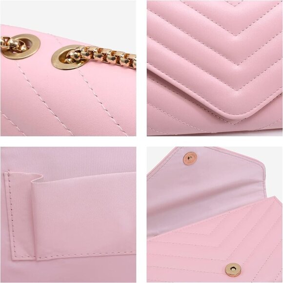 Women Small Quilted Crossbody Bags Stylish Designer Evening Bag Clutch Purses an - Picture 7 of 7